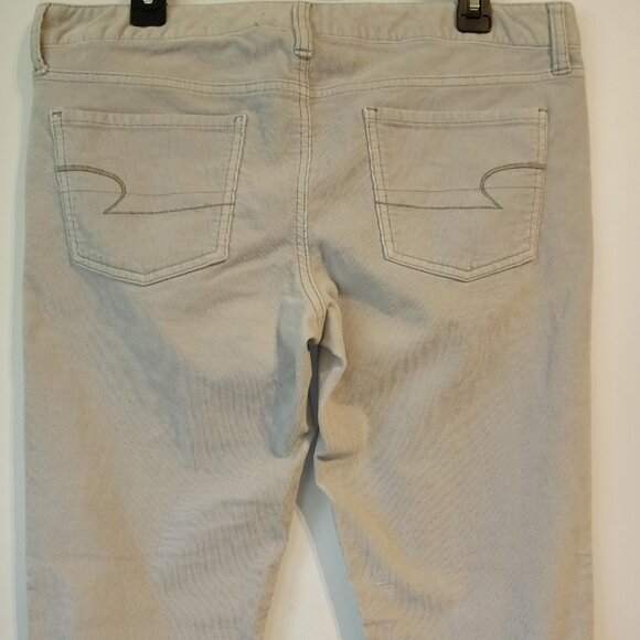 American Eagle Outfitters Pants  Women's 14  Gray  Corduroy  Skinny  Stretch GUC - Picture 6 of 10